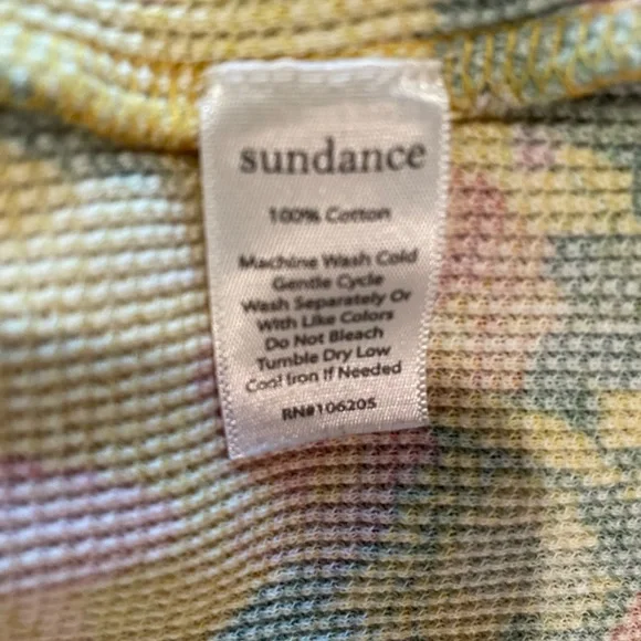 Sundance gold Autumn floral waffle knit 3/4 sleeve top, Size L - Picture 10 of 10